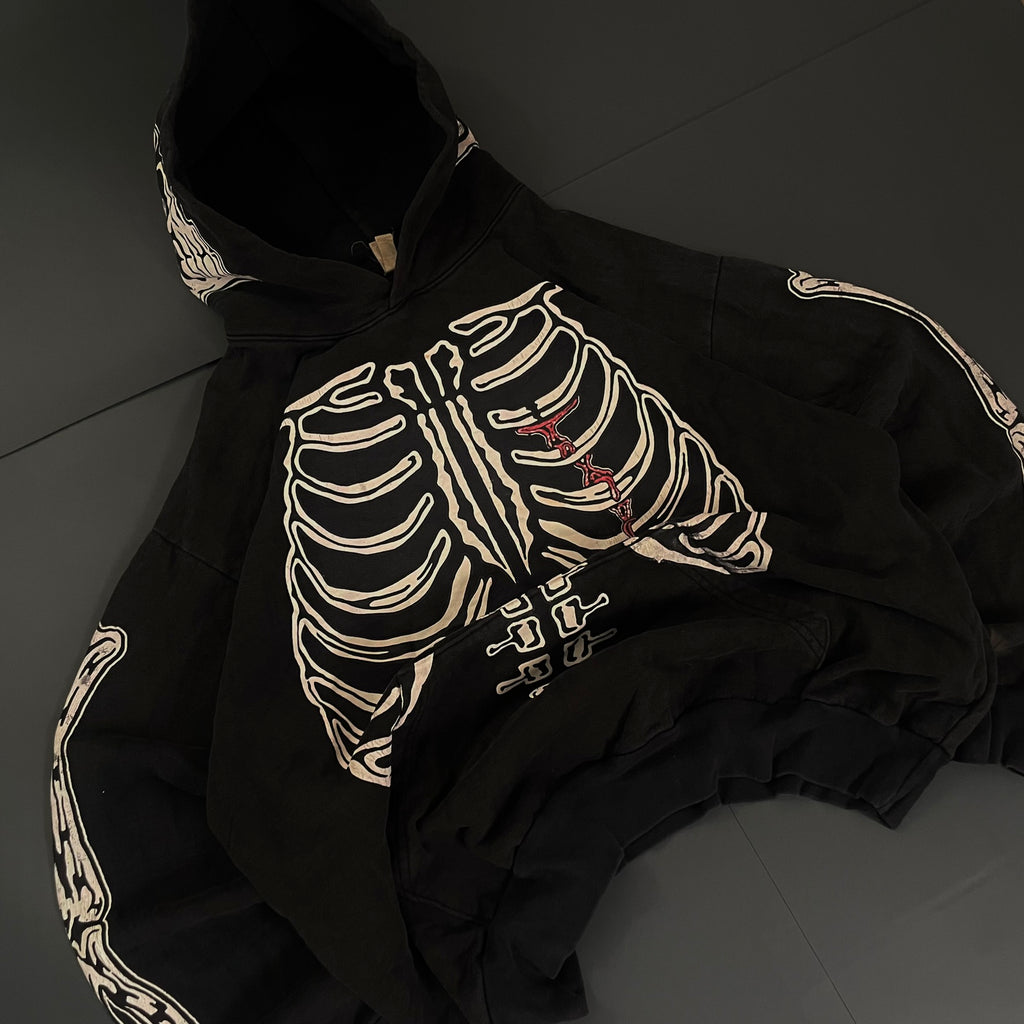 (M BOXY) Skeleton hoodie heavyweight