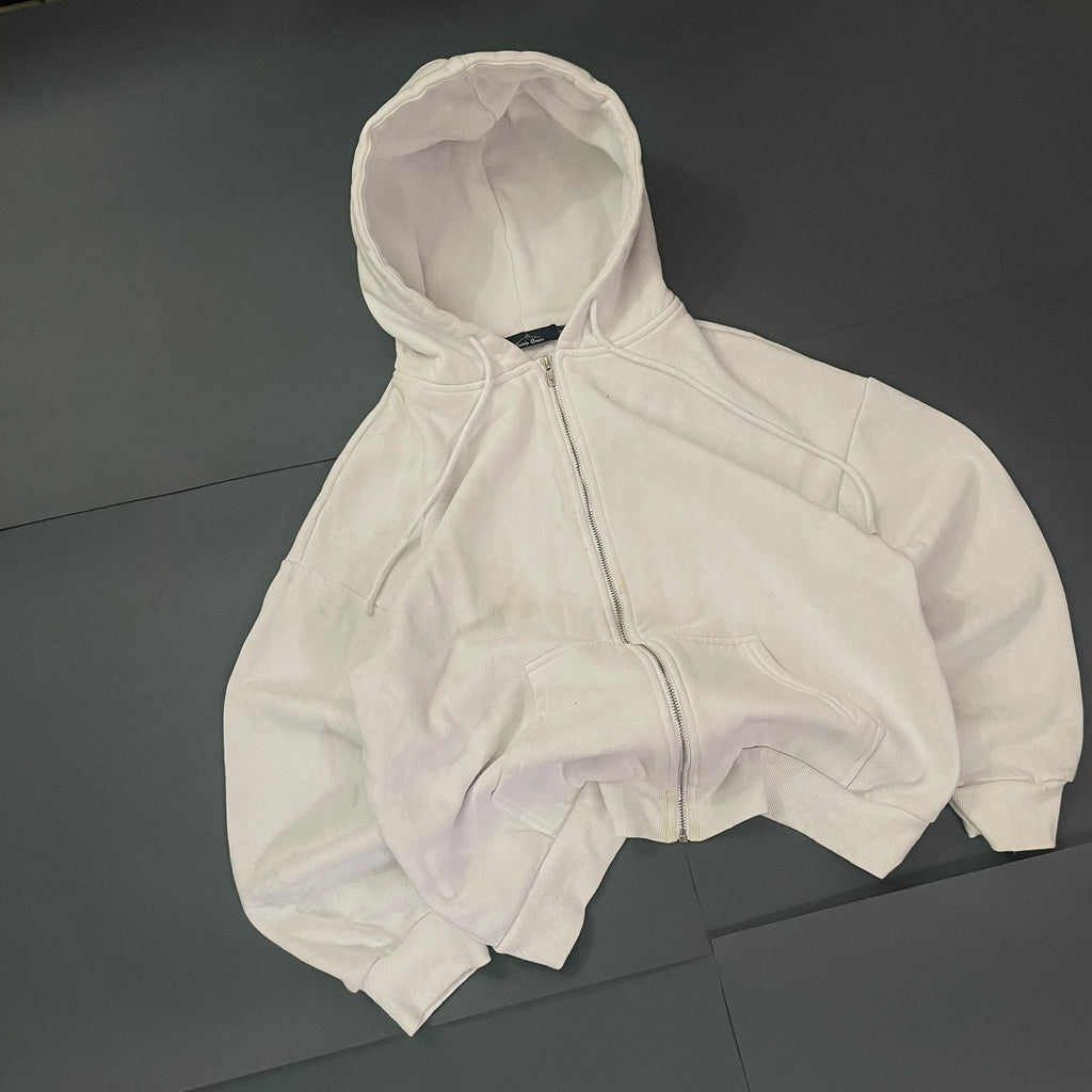 (M boxy) Zip up heavyweight Basic Blanca