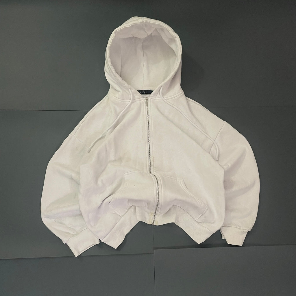 (M boxy) Zip up heavyweight Basic Blanca
